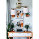 Fer Avize Fuji Modern Dekoratif Eskitme Renk Salon - Mutfak - Yatak Odası 2 Li Beyaz Kumaş Başlıklı Avize - Eskitme Beyaz