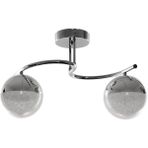 Fer Avize Fuji Modern Dekoratif Krom Renk Salon - Mutfak - Yatak Odası 2 li Led Avize