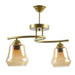 Fer Avize Fuji modern dekoratif oval camlı eskitme Salon - Mutfak - Yatak Odası 2 li avize