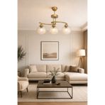 Fer Avize Fuji Modern Kabartma Camlı Dekoratif 3'lü Avize Salon Yatak Odası Mutfak Koridor