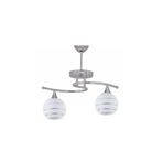 Fer Avize Fuji Modern Krom Renk 2046 Beyaz Gümüş Camlı Salon - Mutfak - Yatak Odası 2 Li Avize