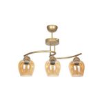 Fer Avize Fuji Modern Tasarım Eskitme Kasa Bal Camlı Salon - Mutfak - Yatak Odası 3 lü Avize