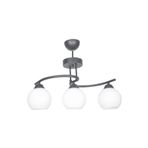 Fer Avize Fuji Modern Tasarım Siyah Kasa Beyaz Camlı Salon - Mutfak - Yatak Odası 3 Lü Avize