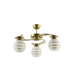 Fer Avize GOLDİNA MODERN PLOFONYER GOLD KASA SİMLİ CAMLI Salon - Mutfak - Yatak Odası 3 LÜ AVİZE