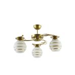 Fer Avize GOLDİNA MODERN PLOFONYER GOLD KASA SİMLİ CAMLI Salon - Mutfak - Yatak Odası 3 LÜ AVİZE