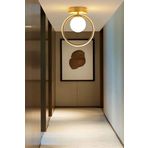 Fer Avize Holly Modern Tasarım Eskitme Renk Beyaz Camlı Salon Mutfak Hol Beyaz Led Tekli Avize