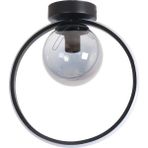 Fer Avize Holly Modern Tasarım Siyah Renk Füme Camlı Salon Mutfak Hol Beyaz Led Tekli Avize