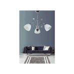 Fer Avize Idil Modern Krom Beyaz Opal Camlı 3 Lü Avize