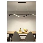 Fer Avize Isabel Modern Tasarım Siyah Renk Beyaz Ledli Cafe - Mutfak - Salon 2 Li Led Avize