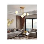 Fer Avize Jade özel tasarım modern spor gold renk glop beyaz camlı Salon - Mutfak - Yatak Odası 4 lü avize