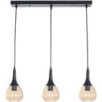 Fer Avize Klasik Modern Tasarım Yemek Masası - Salon - Mutfak Sıralı Bal Camlı 3 Lü Avize