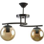 Fer Avize Linda Modern Kapalı Globe Camlı Ikili Avize - Füme
