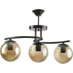 Fer Avize Linda Modern Kapalı Globe Camlı Üçlü Avize - Füme