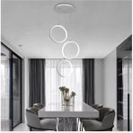 Fer Avize Lopez Modern Tasarım Beyaz Renk Salon Mutfak Beyaz Led Sarkıt 3 Lü Avize