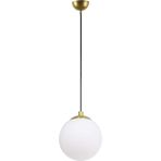 Fer Avize Mini Dokartif Modern Tasarım Eskitme Renk Beyaz Camlı Sarkıt Tekli Avize - Eskitme - Gold