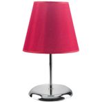 Fer Avize Modern Krom Ayaklı Bordo Başlıklı Masa Lambası Abajur