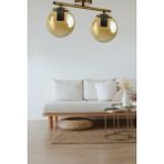 Fer Avize Nika Modern Eskitme Bal Cam Modern 2’li Avize - Sarı