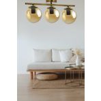 Fer Avize Nika Modern Eskitme Bal Cam Modern Salon - Mutfak - Yatak Odası 3 lü Avize
