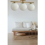 Fer Avize Nika Modern Eskitme Beyaz Cam Modern Salon - Mutfak - Yatak Odası 3 lü Avize