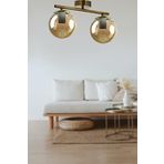 Fer Avize Nika Modern Eskitme Füme Cam Modern Salon - Mutfak - Yatak Odası 2 li Avize
