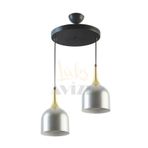Fer Avize REINA MODERN TASARIM METAL BAŞLIK GÜMÜŞ RENK SARKIT Cafe - Mutfak 2 Lİ AVİZE