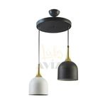 Fer Avize REINA MODERN TASARIM METAL BAŞLIK SİYAH BEYAZ RENK SARKIT Cafe - Mutfak 2 Lİ AVİZE