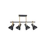 Fer Avize Relax Modern Metal Tasarım Siyah Renk Gold Detay Dekoratif Cafe-mutfak Sarkıt Sıralı 4 lü Avize