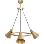 Fer Avize Rüzgar 3’lü Retro Rustik Mafsallı Gold Metal Avize