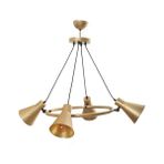 Fer Avize Rüzgar 4’lü Retro Rustik Mafsallı Gold Metal Avize