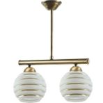 Fer Avize Serenimo Retro Rustik Beyaz Gold Camlı 2’li Avize - Eskitme