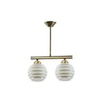 Fer Avize SERENİMO RETRO RUSTİK BEYAZ GOLD CAMLI Salon - Mutfak - Yatak Odası 2 Lİ AVİZE