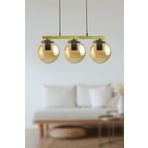 Fer Avize Sezar Bal Camlı Eskitme Modern Tasarım Yemek Masası Üstü -salon 3 Lü Avize