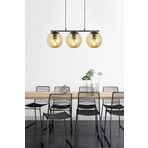 Fer Avize Sezar Bal Camlı Siyah Modern Tasarım Yemek Masası Üstü -salon 3 Lü Avize
