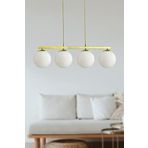 Fer Avize Sezar Beyaz Camlı Modern Tasarım Yemek Masası Üstü -Salon 4 lü Avize