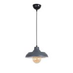 Fer Avize Sinyor Modern Tasarım Cafe - Mutfak - Salon - Oturma Odası - Metal Antrasit Içi Beyaz Tekli Avize