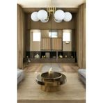 Fer Avize Tanya Modern Tasarım Mutfak - Salon - Yatak Odası - Tavan Eskitme Renk Beyaz Camlı 6 Lı Avize - Eskitme - Beyaz