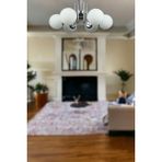 Fer Avize Tanya Modern Tasarım Mutfak - Salon - Yatak Odası - Tavan GRİ Renk Beyaz Camlı 6 Lı Avize - Krom - Beyaz