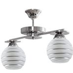 Fer Avize TOPAÇ MODERN LÜKS TASARIM KROM RENK 2046 CAMLI Salon - Mutfak - Yatak Odası 2 Lİ AVİZE