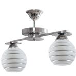 Fer Avize TOPAÇ MODERN LÜKS TASARIM KROM RENKLİ 2046 CAMLI 2 Lİ AVİZE