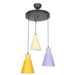 Fer Avize Trend Modern Tasarım Cafe - Mutfak - Salon - Çocuk Odası Turuncu Krem Lila Renk 3 Lü Avize