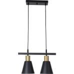 Fer Avize Trend Modern Tasarım Metal Cafe - Mutfak - Salon - Hol Siyah Renk 2 Li Avize - Siyah - Eskitme