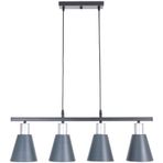 Fer Avize Trend Modern Tasarım Mutfak Salon Oturma Odası Gri Duylu Antrasit Renk 4 Lü Avize