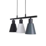 Fer Avize Trend Modern Tasarım Salon - Mutfak - Cafe Siyah - Beyaz - Antrasit Renk Sıralı 3 Lü Avize