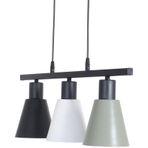 Fer Avize Trend Modern Tasarım Salon - Mutfak - Cafe Siyah - Beyaz - Yeşil Renk Sıralı 3 Lü Avize