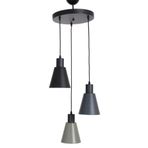 Fer Avize Trend Modern Tasarım Salon - Mutfak - Cafe Siyah - Yeşil - Antrasit Renk Sarkıt 3 Lü Avize