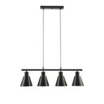 Fer Avize Trend Modern Tasarım Siyah Renk Cafe -yemek Masası Üstü - Salon - Mutfak 4 Lü Avize
