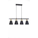 Fer Avize Trend Modern Tasarım Siyah Renk Eskitme Duylu Cafe -yemek Masası Üstü - Salon - Mutfak 4 Lü Avize