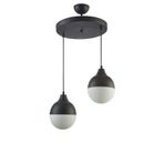 Fer Avize Vera Spor Modern Globe Camlı Siyah Sarkıt 2 li Avize
