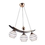Fer Avize Yay Modern Retro Siyah Gold Renk Kasa Camlı 3 lü Avize