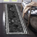 Fera Halı Kadife Dijital Baskı Yıkanabilir Salon Yolluk Mutfak Dekarasyon Yolluk Halısı - 100 x 200 cm - Siyah